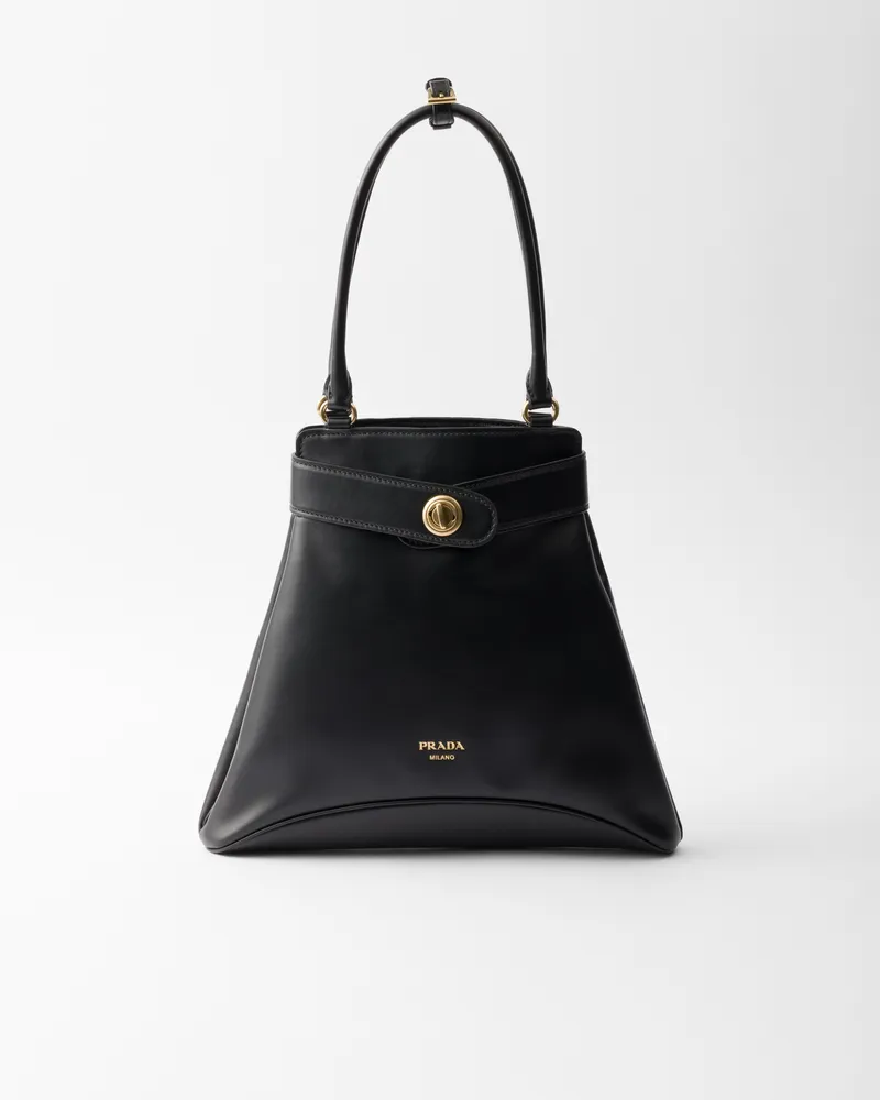 Prada Carey Mittelgroße Tote Bag aus Leder Schwarz