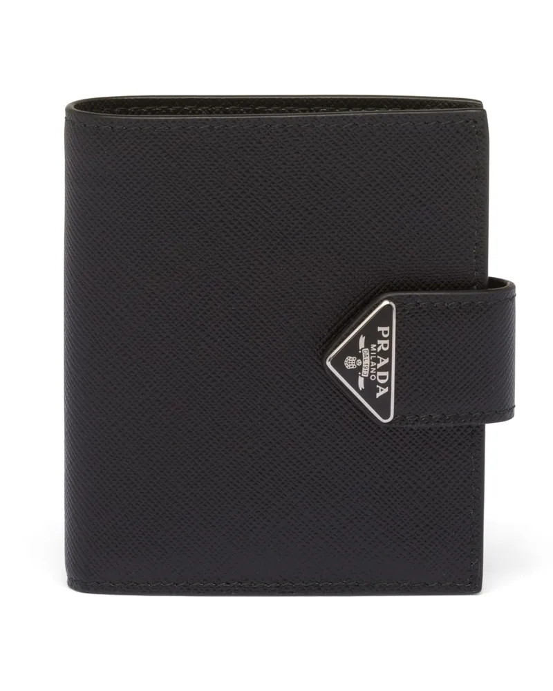 Prada Geldbörse Aus Saffiano-leder, Herren, Schwarz Schwarz
