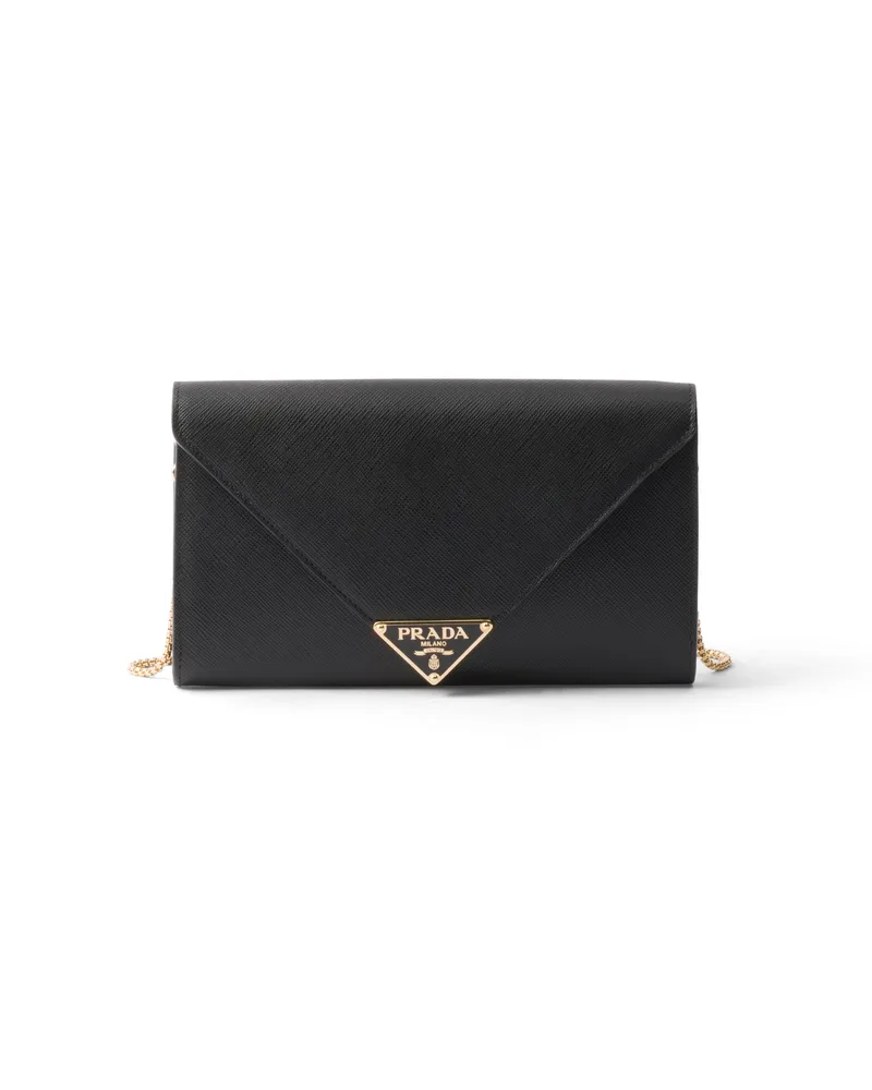 Prada Mini Bag Aus Saffiano-leder, Damen, Schwarz Schwarz