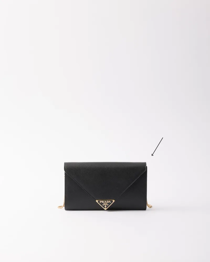 Prada Mini Bag Aus Saffiano-leder, Damen, Schwarz Schwarz