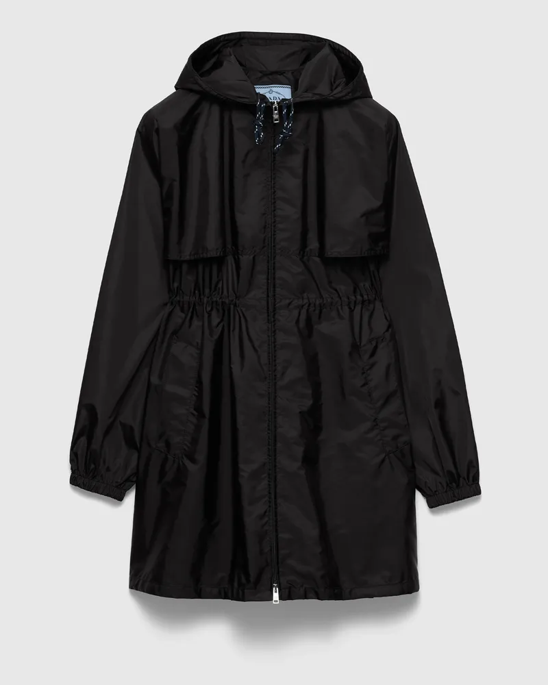 Prada Regenmantel aus leichtem Re-Nylon Schwarz