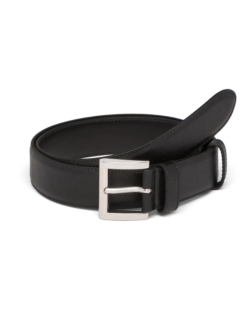 Prada Gürtel aus Saffiano-Leder Schwarz