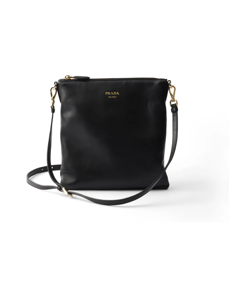 Prada Mini-schultertasche Aus Nappaleder, Damen, Schwarz Schwarz