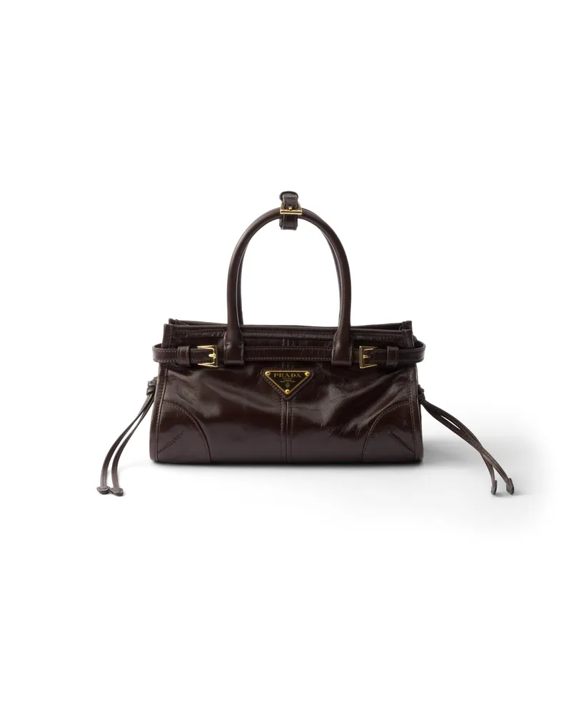 Prada Bonnie Mini-handtasche Aus Leder, Damen, Dunkelbraun Dunkelbraun