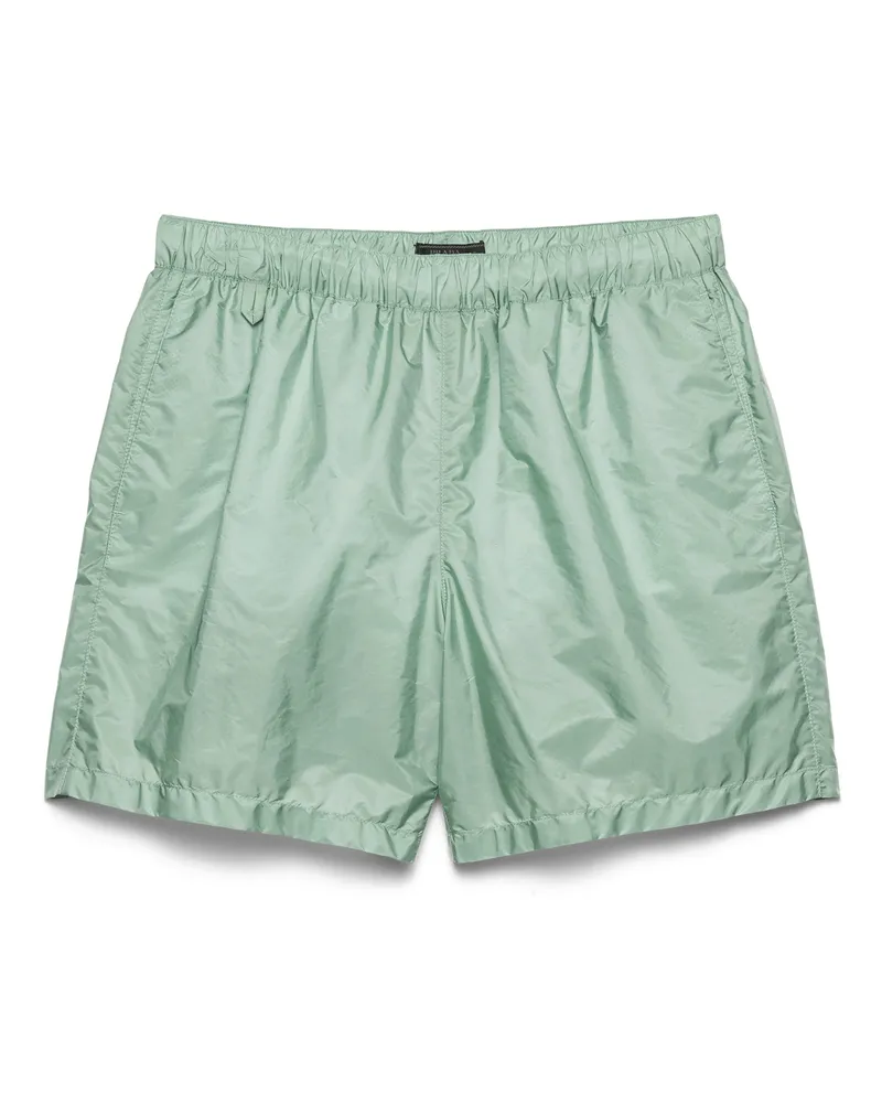 Prada Badehose Aus Re-nylon, Herren, Aquamarin/limette, Größe Aquamarin