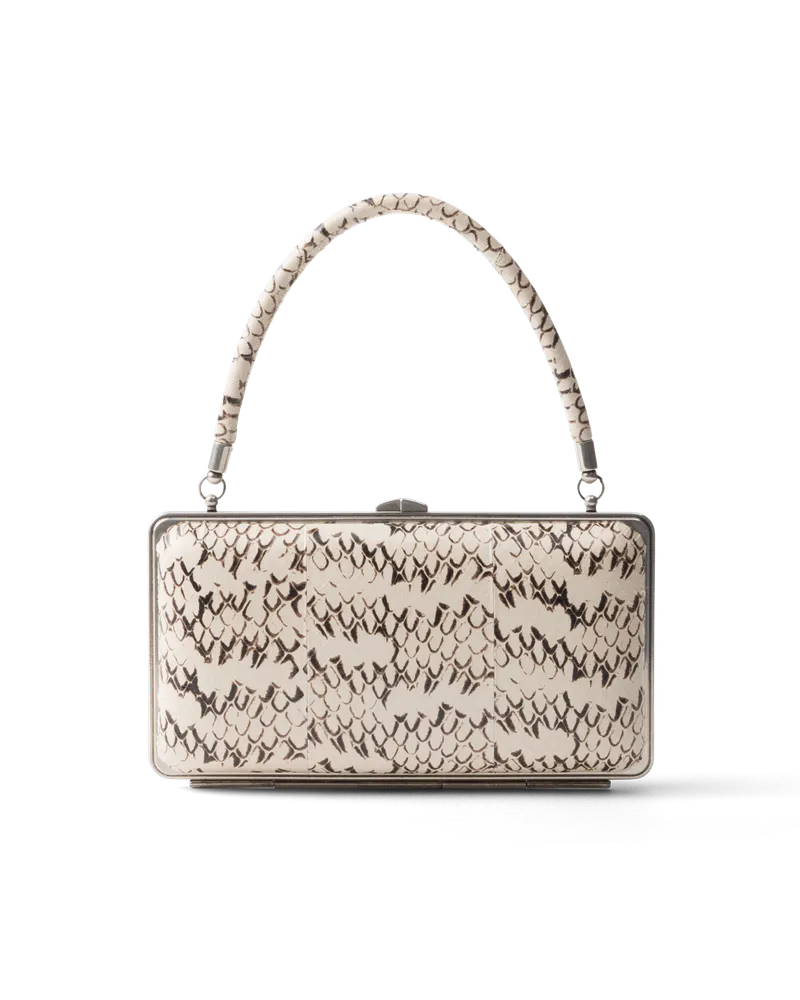 Prada Clutch aus Ayers-Leder Felsgrau