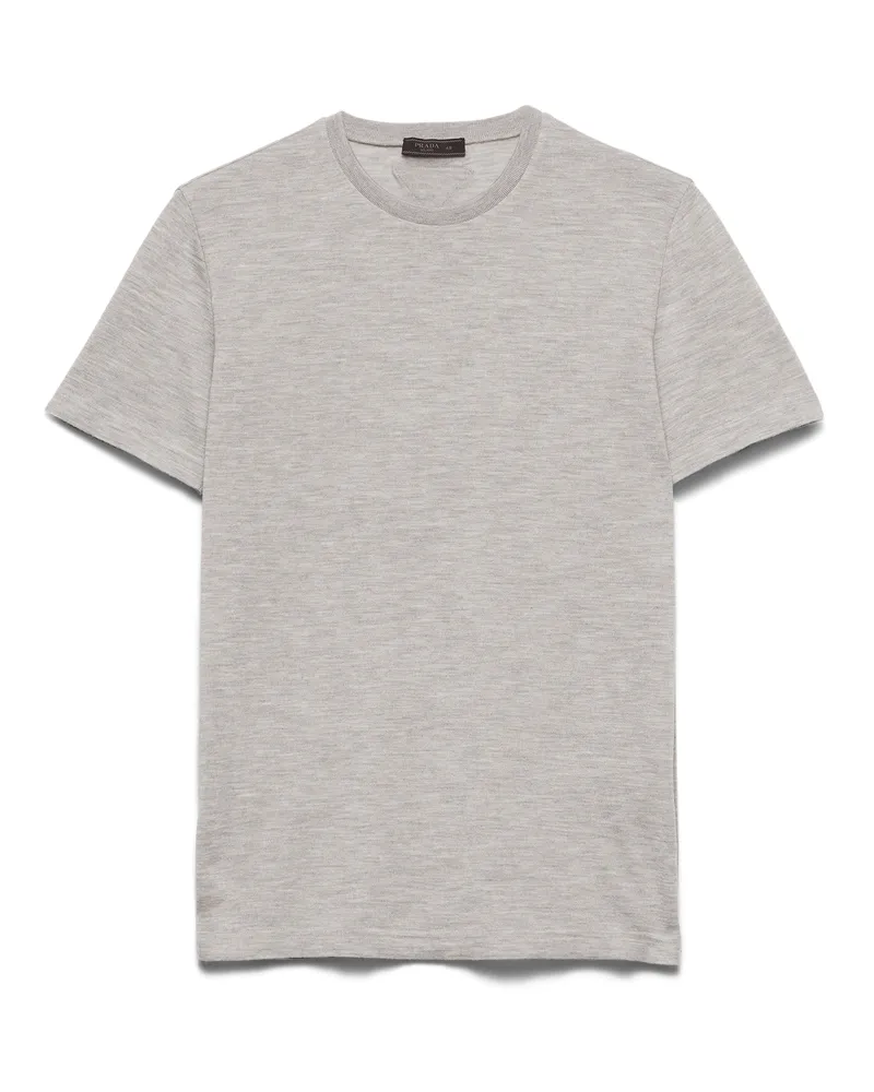Prada Oversize-t-shirt Aus Kaschmir, Herren, Marmorgrau, Größe Marmorgrau