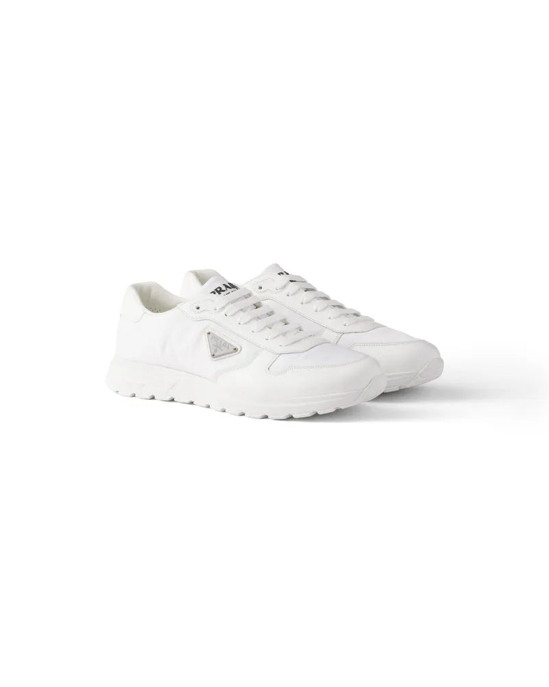 Prada Prax 01 Sneaker Aus Re-nylon Und Gebürstetem Leder, Herren, Weiss, Größe 13 Weiss