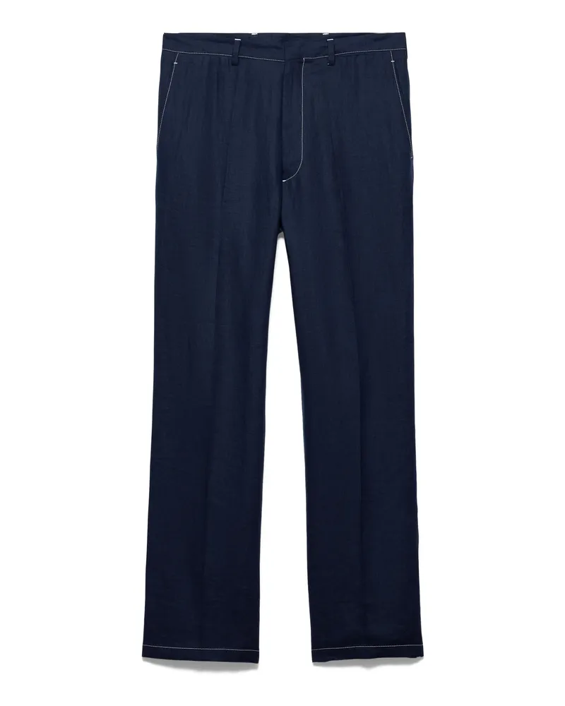 Prada Hose Aus Leinen, Herren, Blau, Größe Blau