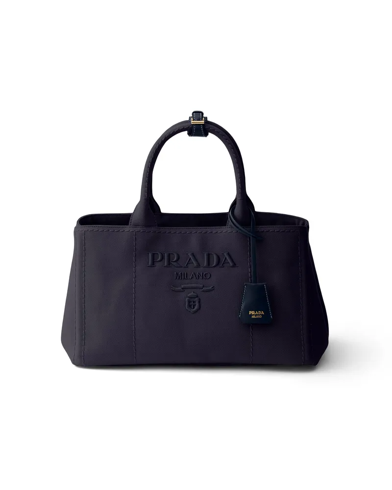 Prada Jardinière Große Handtasche Aus Baumwoll-canvas, Damen, Ostseeblau Ostseeblau