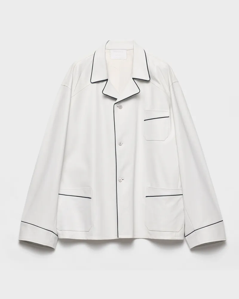 Prada Hemd aus Nappa-Leder Weiss