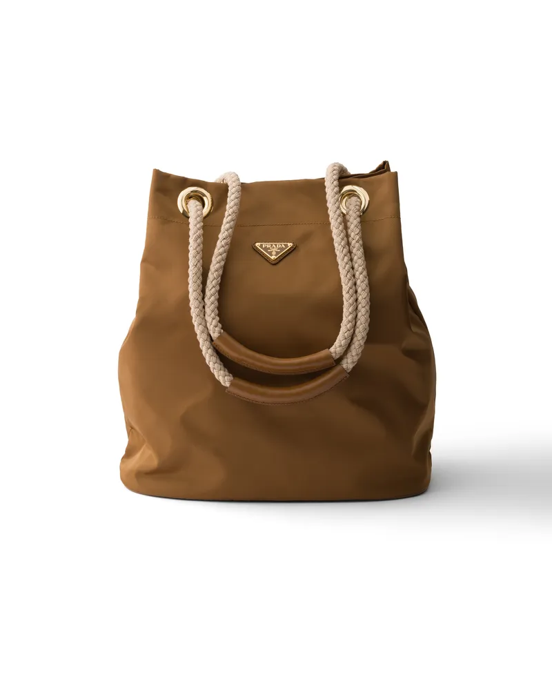 Prada Mariner Große Bucket Bag Aus Re-nylon, Damen, Brandy Brandy