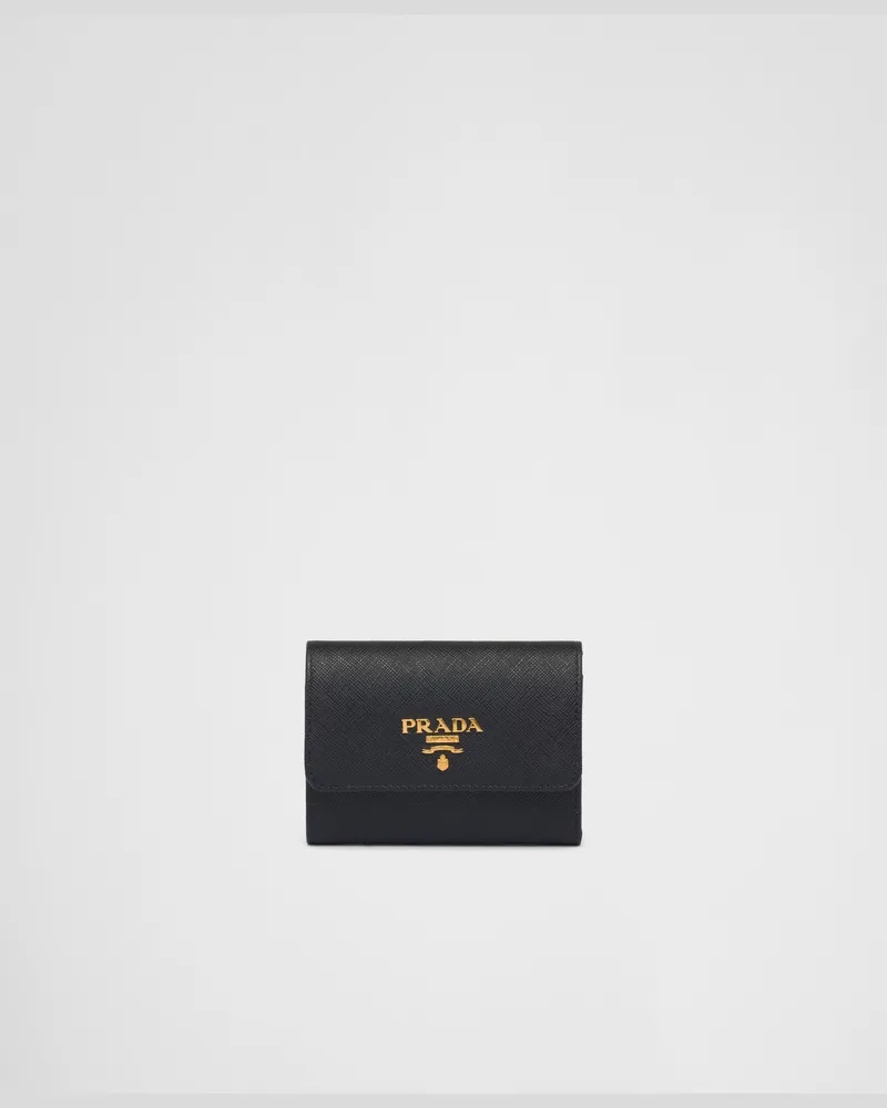 Prada Portemonnaie aus Saffiano-Leder Schwarz