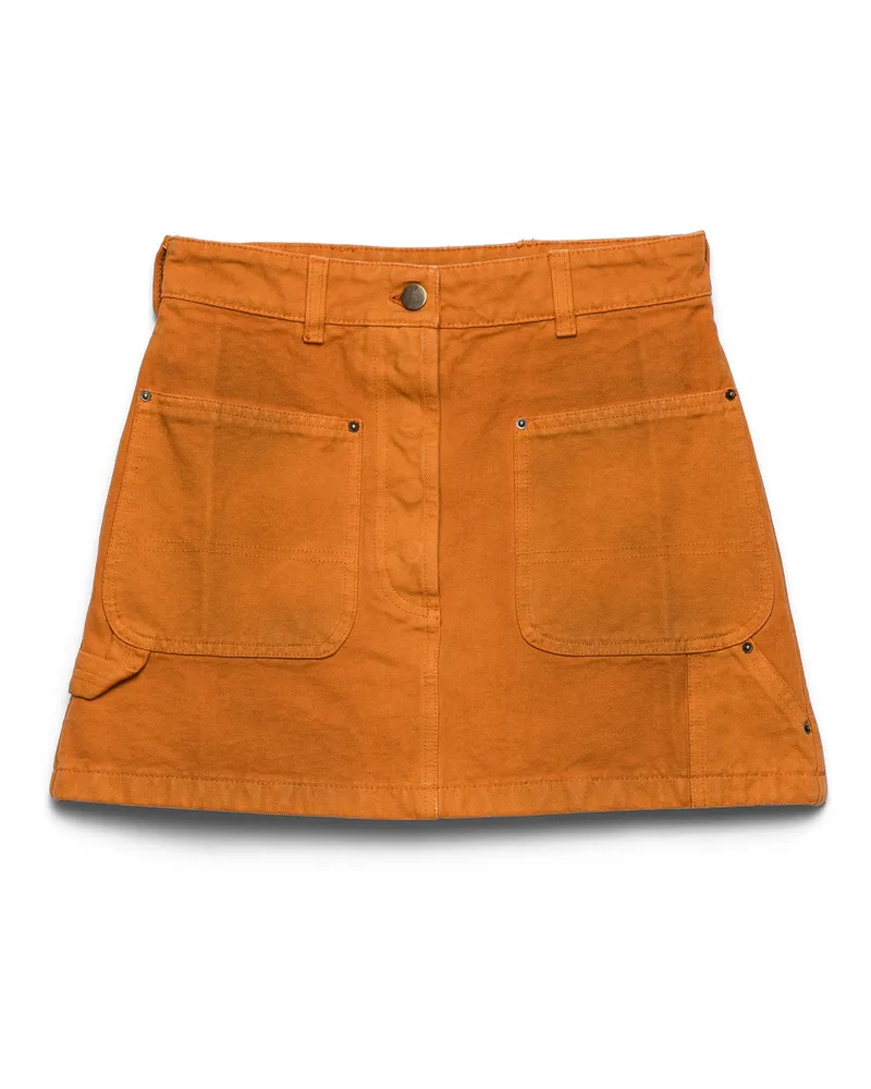 Prada Minirock Aus Canvas, Damen, Orange, Größe Orange