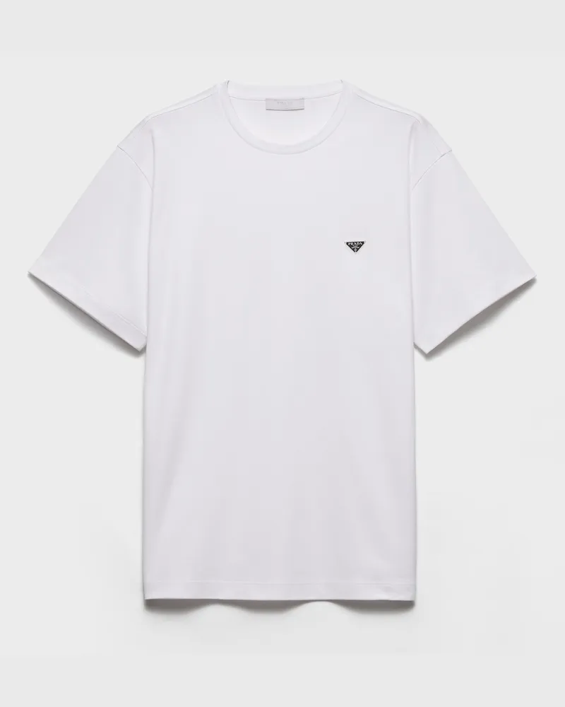 Prada T-Shirt aus Baumwolle Weiss