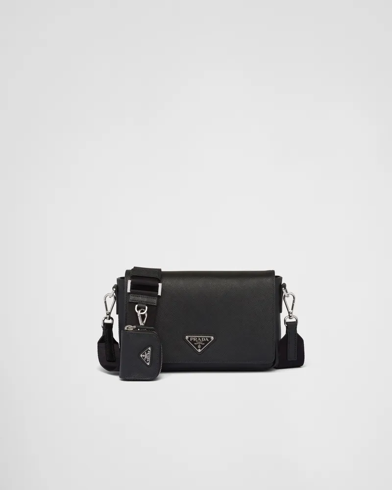 Prada Schultertasche aus Saffiano-Leder Schwarz