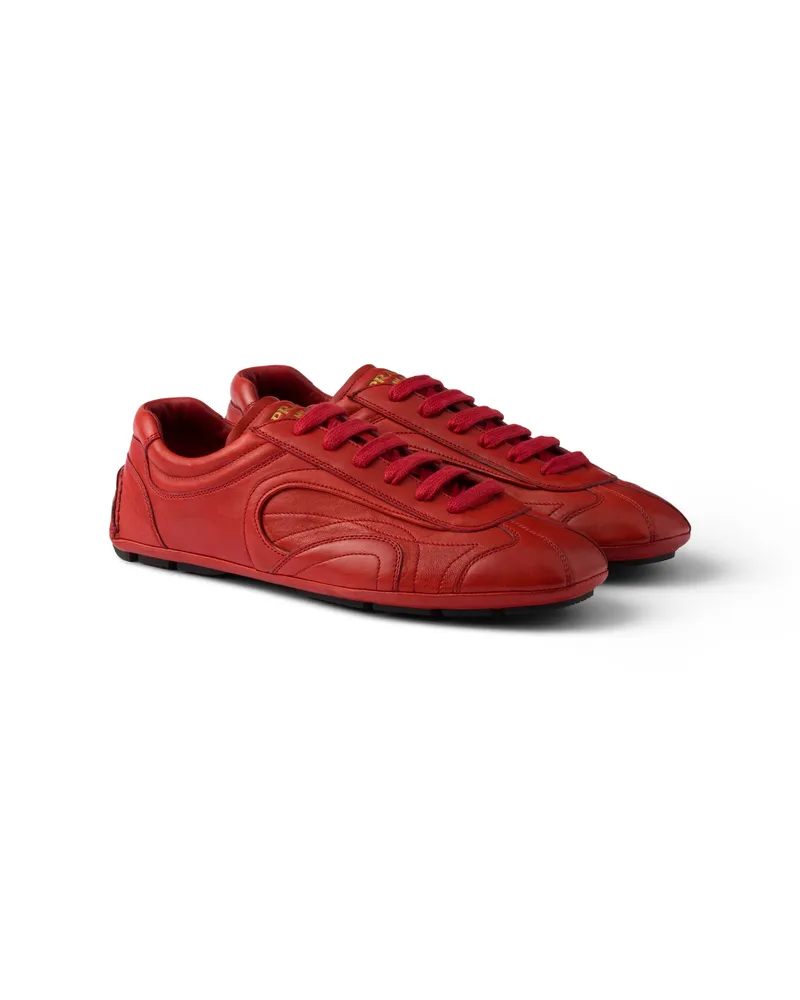 Prada Montecarlo Re-edition 2005 Sneaker Aus Antikisiertem Nappaleder, Herren, Rot, Größe 7 Rot