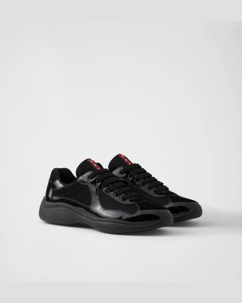 Prada America’s Cup Sneaker Aus Lackleder Und Funktionsgewebe, Herren, Schwarz, Größe 13 Schwarz