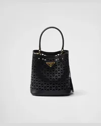 Prada Panier Mini Bag aus Leder mit Cut-Out-Motiv Schwarz