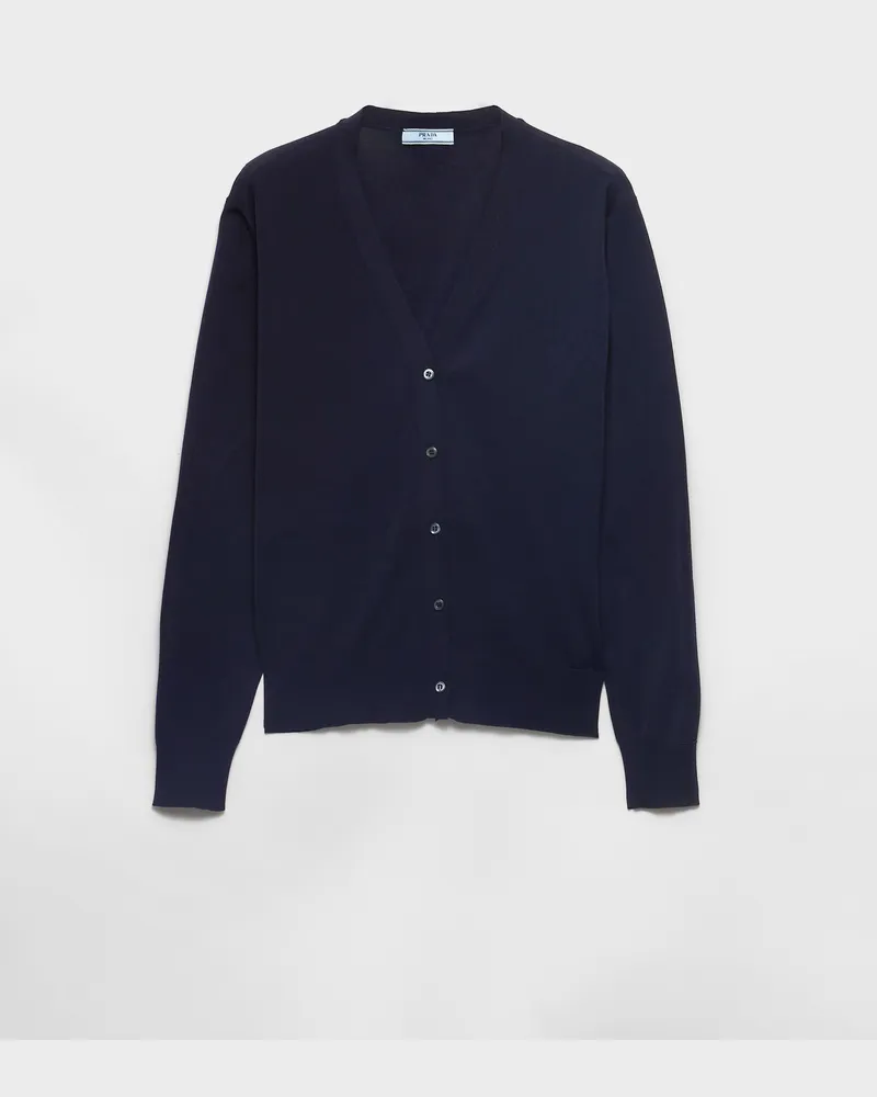 Prada Strickjacke aus Baumwolle Blau