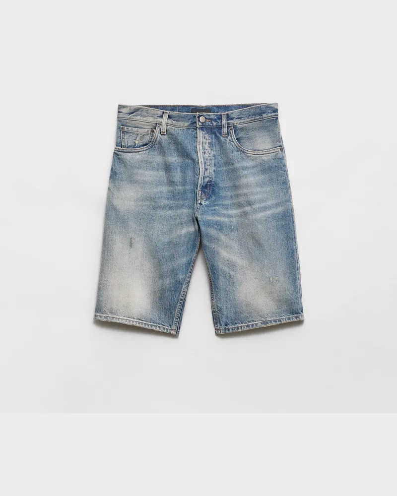 Prada Bermudas aus Denim Blau