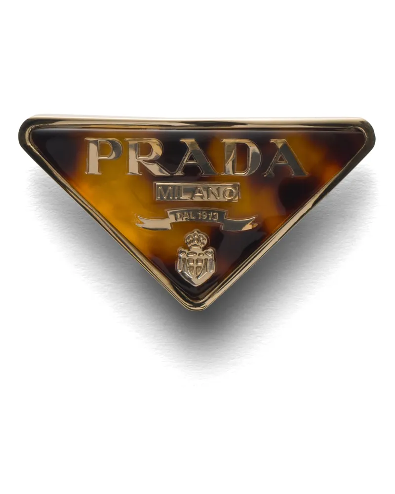 Prada Haarspange Aus Plexiglas Und Metall, Damen, Honigfarben/schildpatt Honigfarben