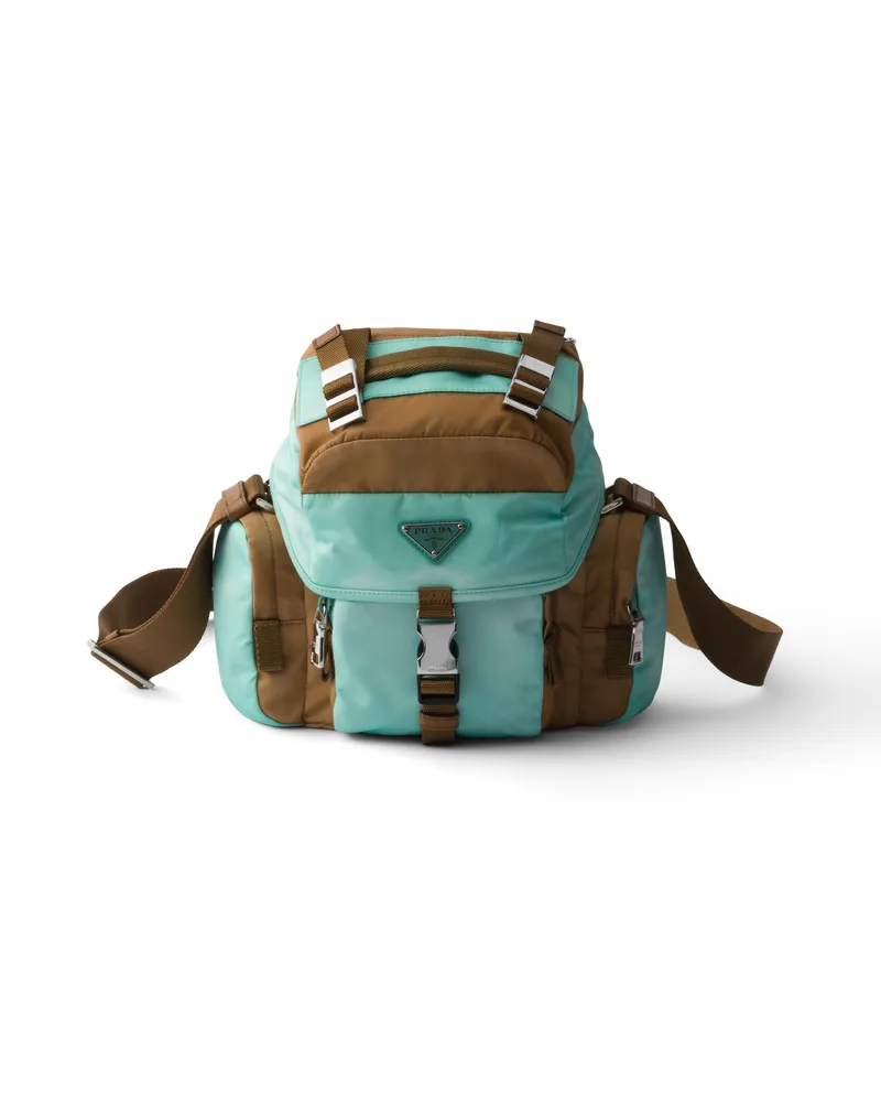 Prada Schultertasche Aus Gealtertem Re-nylon Und Leder , Herren, Brandy/jade Brandy