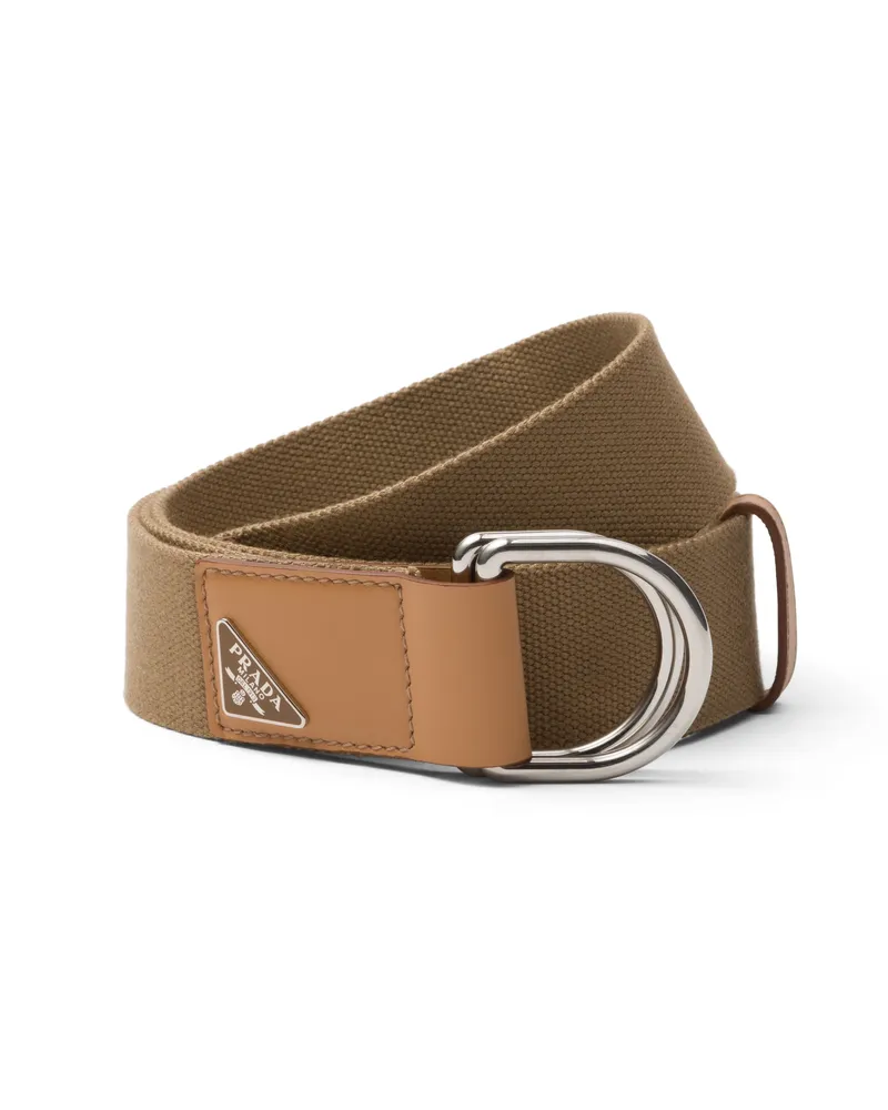 Prada Gürtel Aus Baumwolle, Herren, Wüstenbeige, Größe Wüstenbeige
