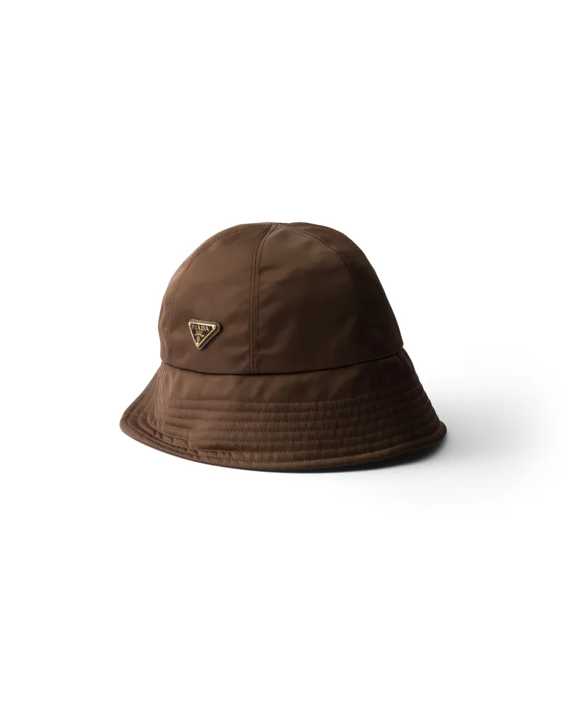 Prada Hut Aus Re-nylon, Damen, Warmes Braun, Größe Warmes