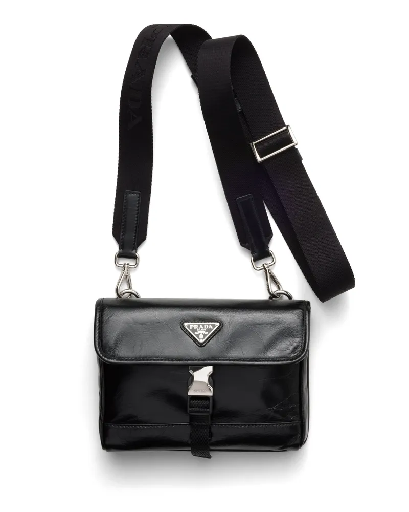 Prada Smartphone-hülle Aus Leder, Herren, Schwarz Schwarz