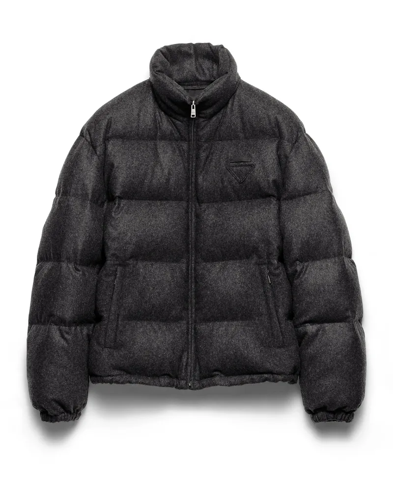 Prada Daunenjacke Aus Mittelschwerem Kaschmir, Herren, Anthrazitgrau, Größe Anthrazitgrau