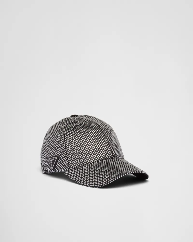 Prada Baseballkappe aus Duchesse mit Kristallen Kristall