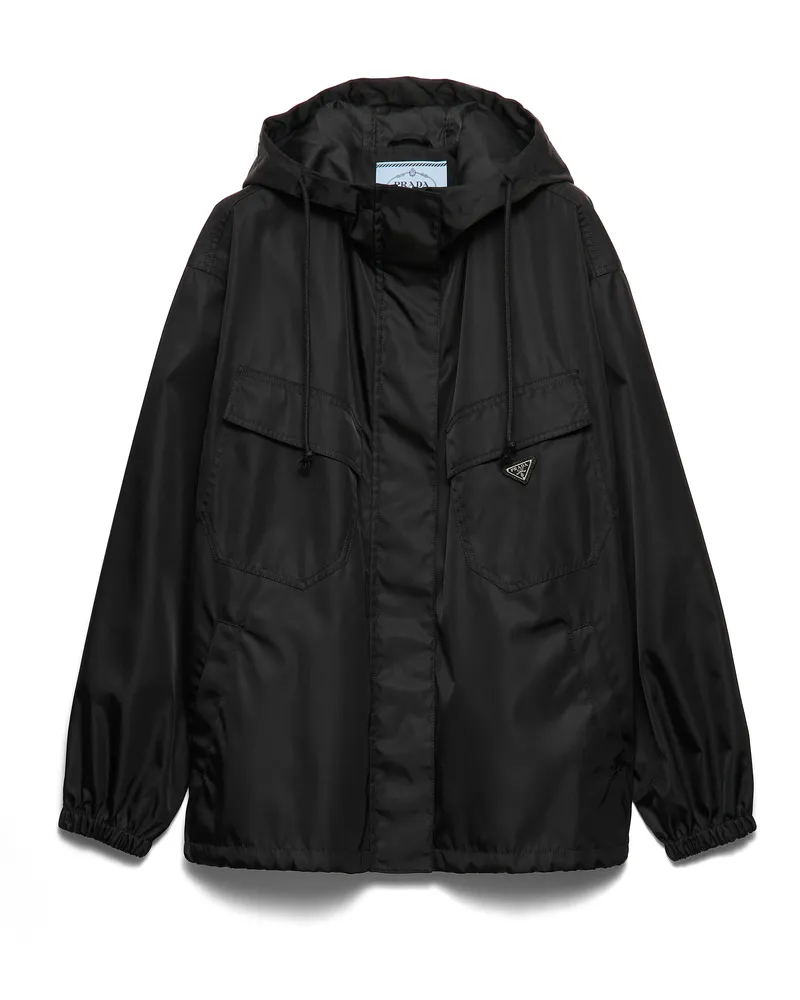 Prada Blousonjacke Aus Re-nylon, Damen, Schwarz, Größe Schwarz