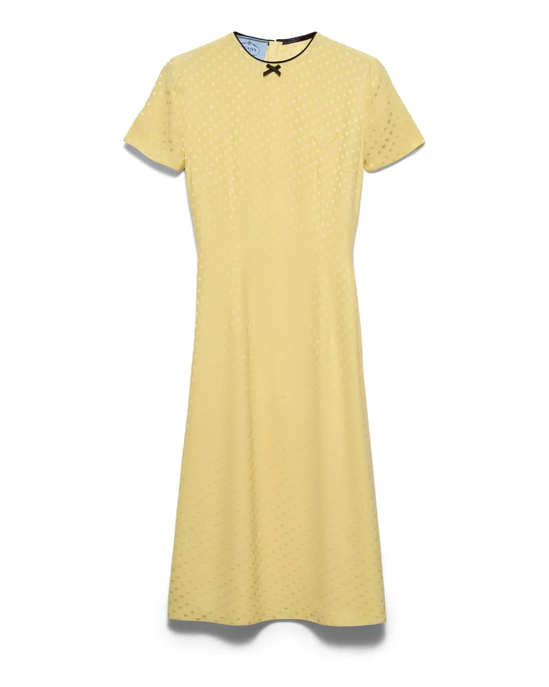 Prada Punktmusterkleid Aus Satin, Damen, Gelb, Größe Gelb
