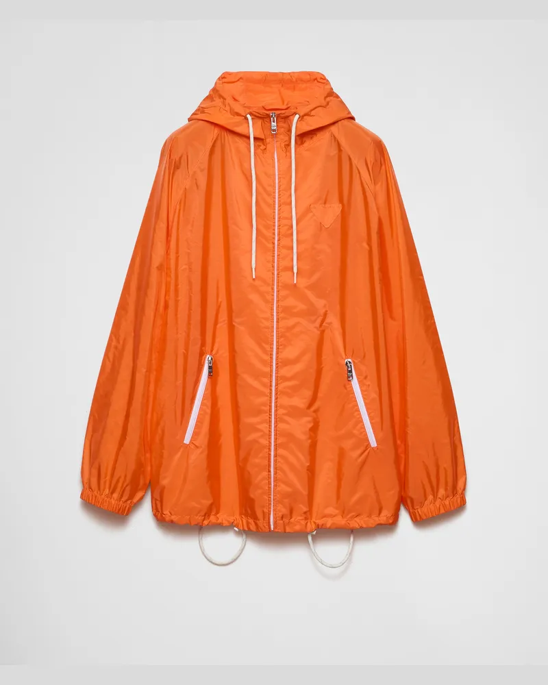 Prada Regenjacke aus leichtem Re-Nylon Orange