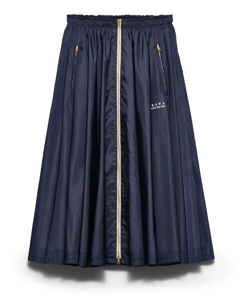 Prada Rock Aus Leichtem Re-nylon, Damen, Blau, Größe Blau