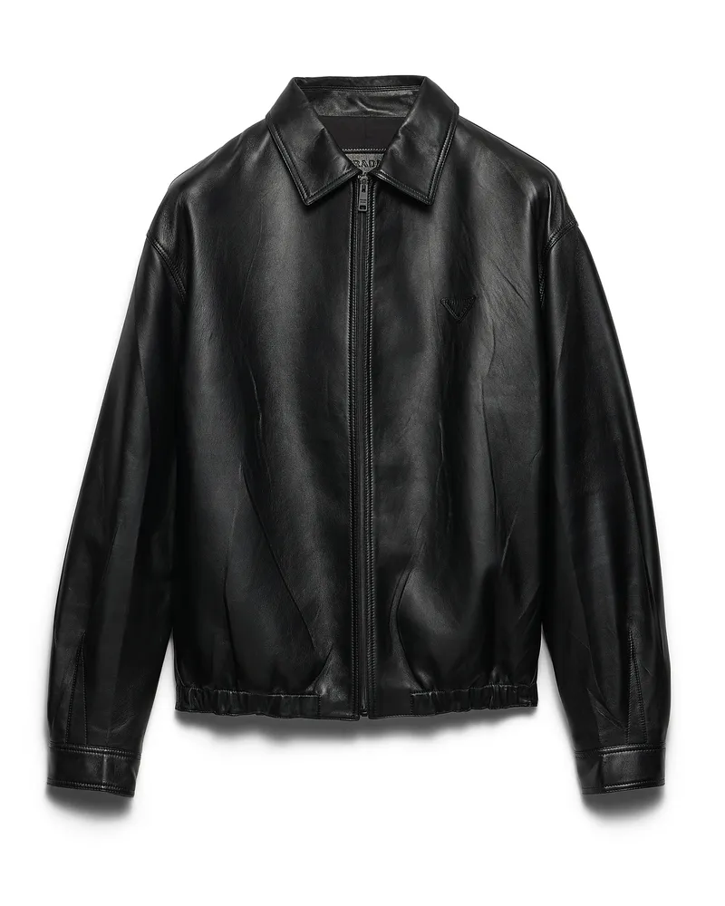 Prada Jacke Aus Nappa-leder, Damen, Schwarz, Größe Schwarz