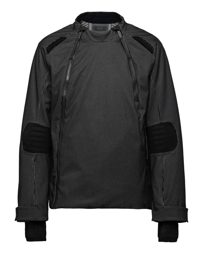Prada Skijacke Aus Reflektierendem Material, Herren, Schwarz/silber, Größe Schwarz