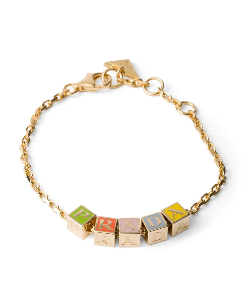 Prada Armband Aus Metall, Damen, Gold/mehrfarbig Gold