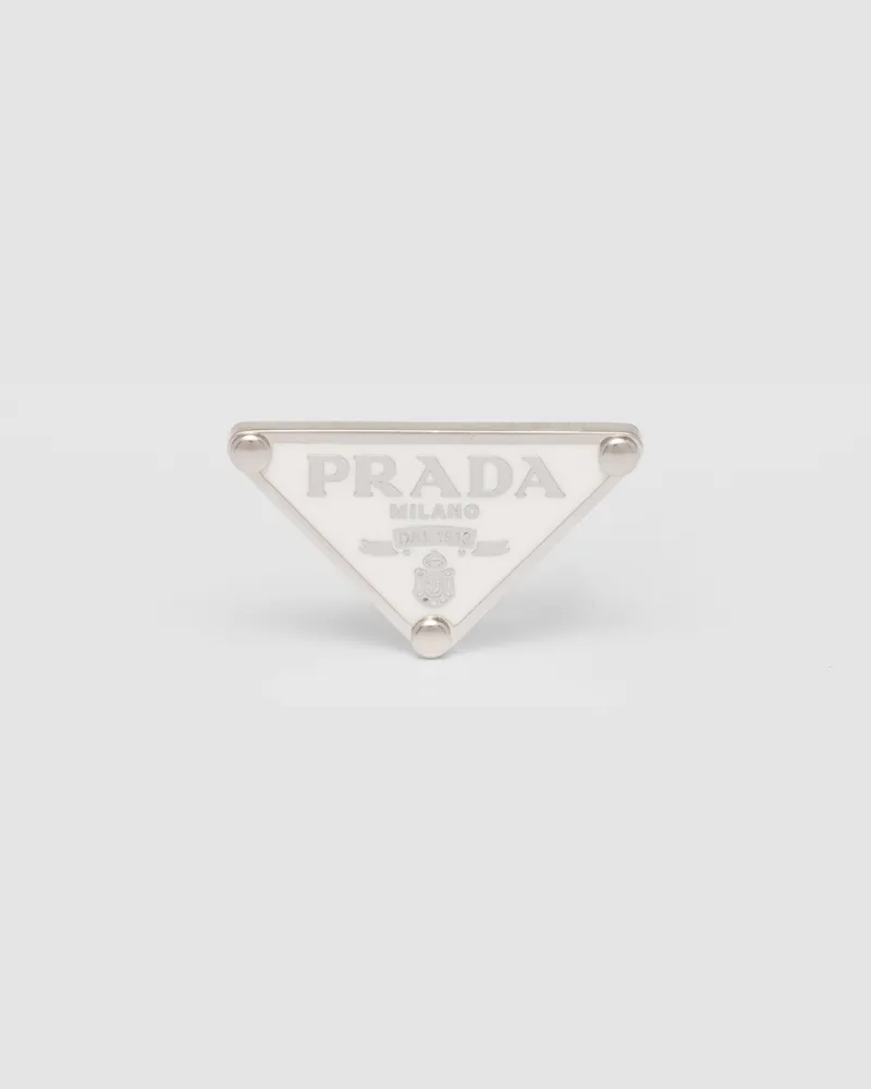 Prada Symbole linker Einzel-Ohrring Weiss