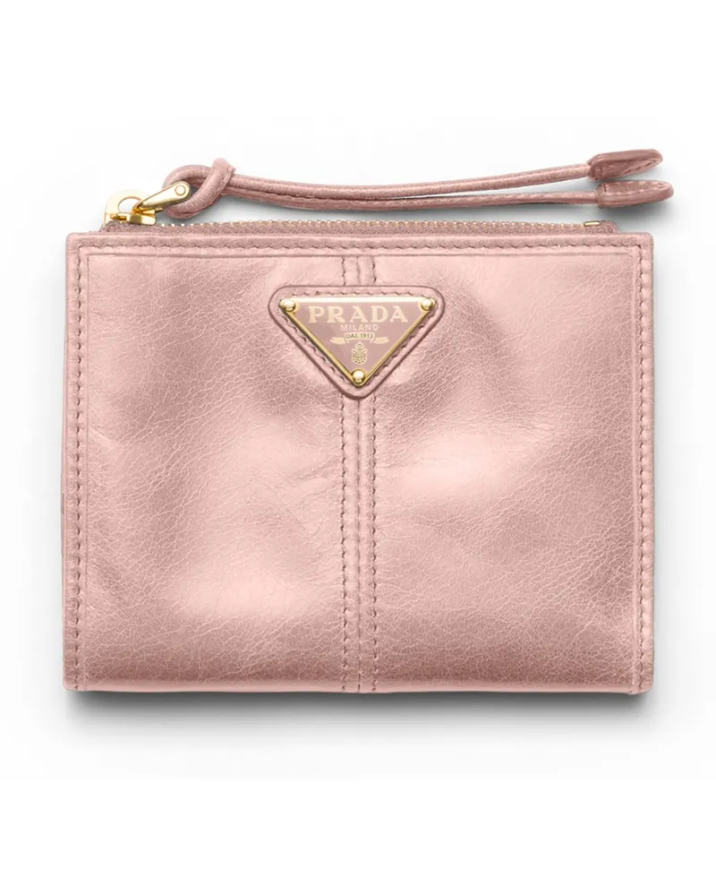 Prada Kleine Geldbörse Aus Leder, Damen, Zartrosa Zartrosa