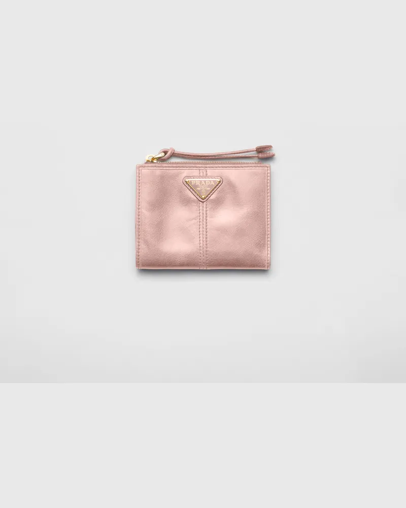 Prada Kleine Geldbörse aus Leder Zartrosa