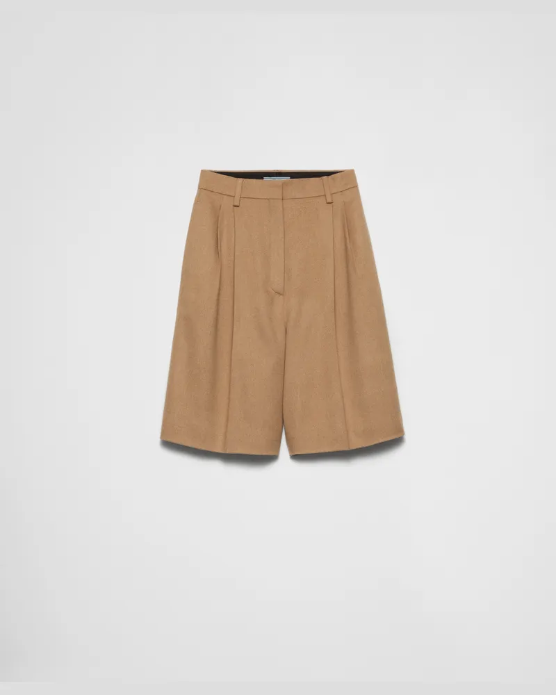 Prada Bermudas aus Kamelhaar Kamelbraun
