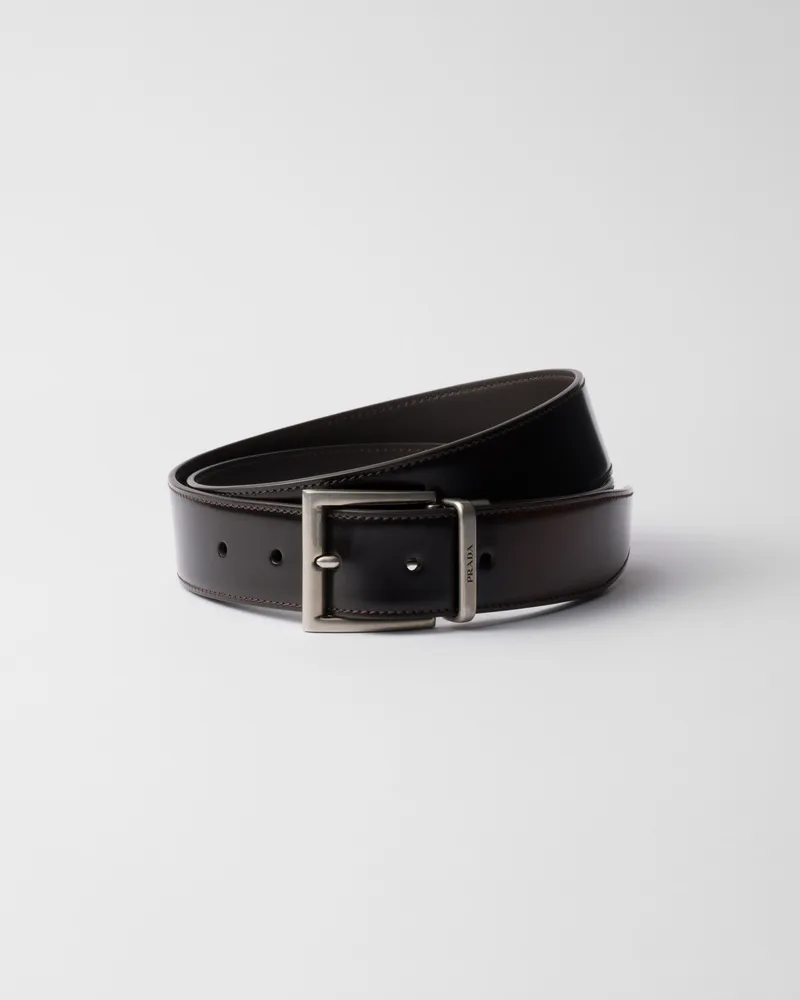 Prada Gürtel aus gebürstetem Leder Sienna
