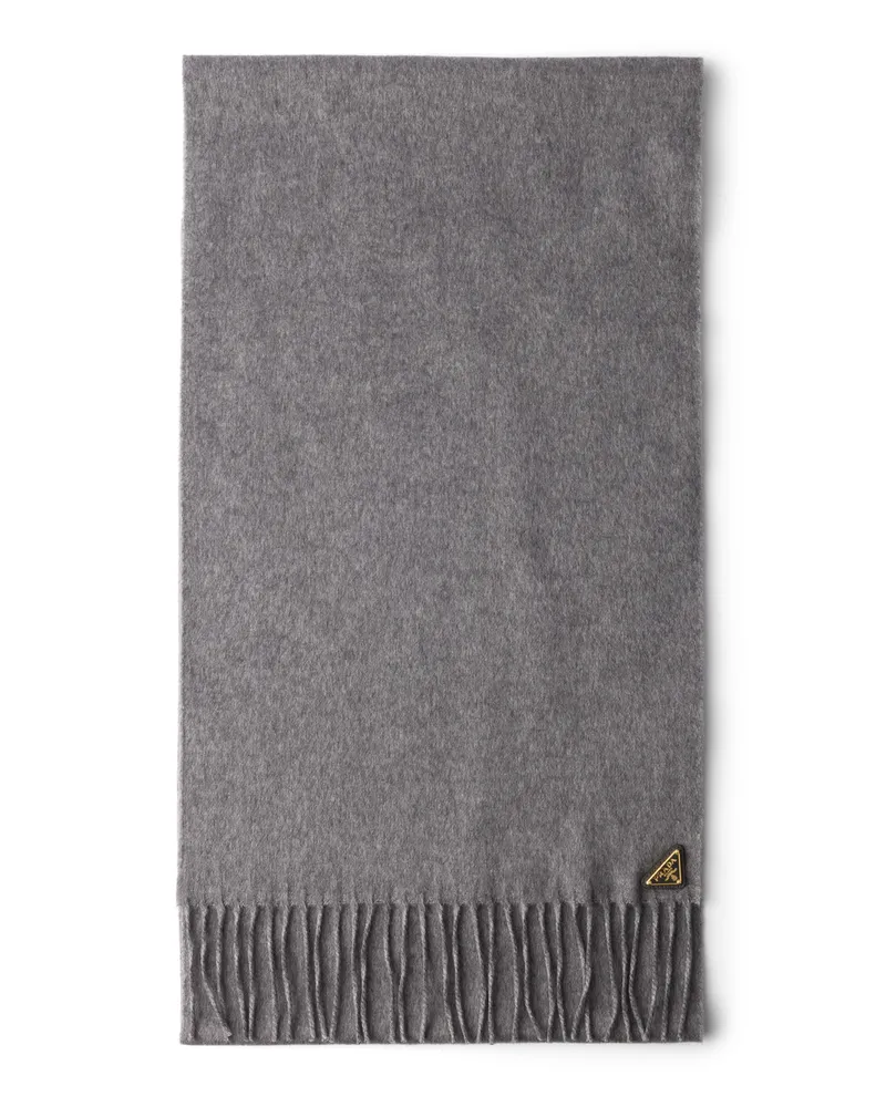 Prada Schal Aus Seide Und Kaschmir, Damen, Grau Grau