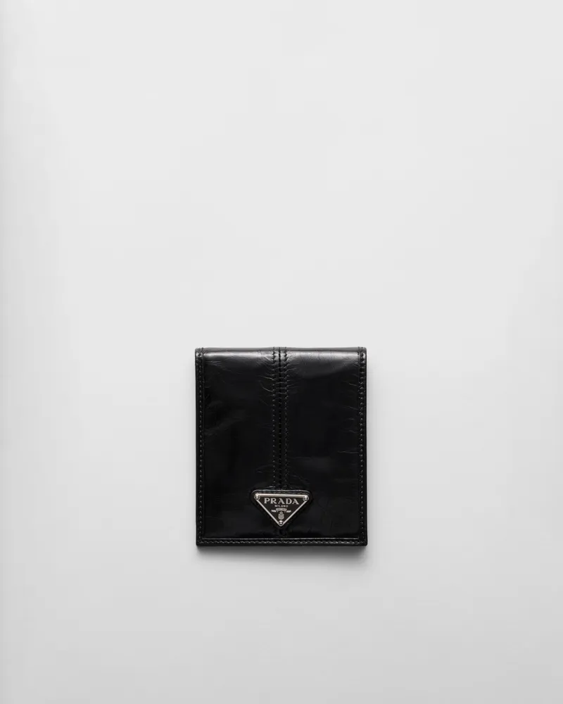 Prada Geldbörse aus Leder Schwarz
