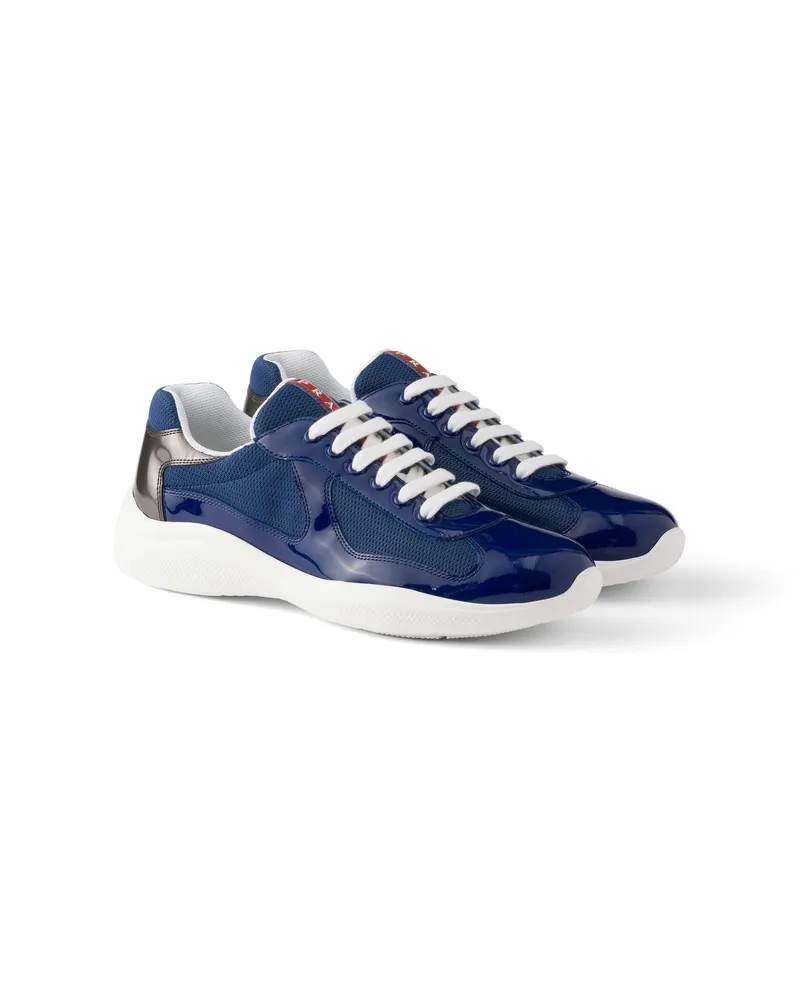 Prada America’s Cup Sneaker Aus Lackleder Und Funktionsgewebe, Herren, Saphir/anthrazit, Größe 12 Saphir