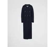 Einreihiger Mantel aus Velours-Tuch
