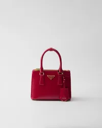 Prada Galleria Mini Bag aus Lackleder Kirschrot