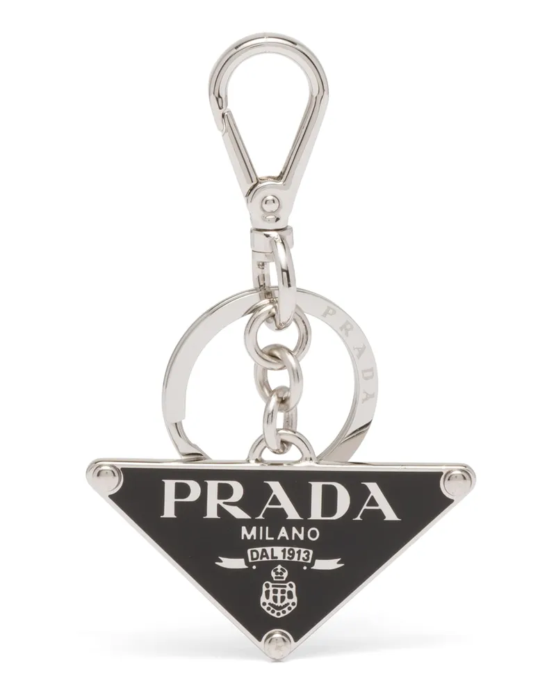 Prada Schlüsselanhänger Aus Metall, Herren, Schwarz Schwarz
